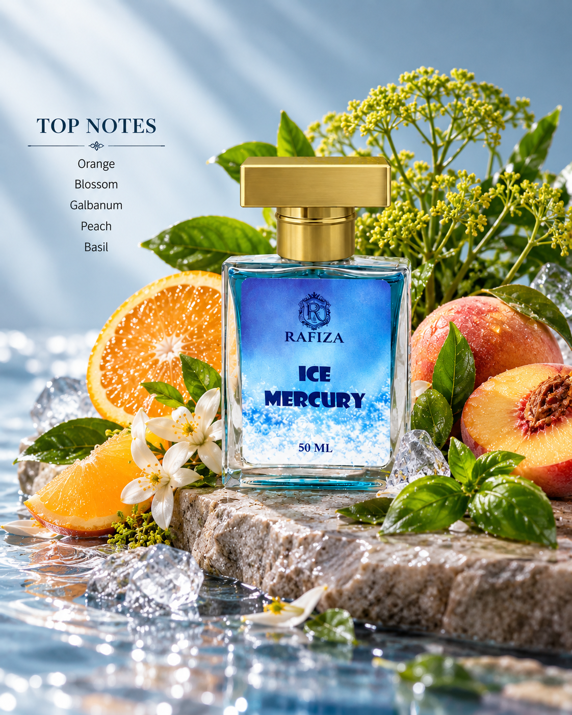 Top Notes: Orange, Blossom, Galbanum, Peach, Basil.