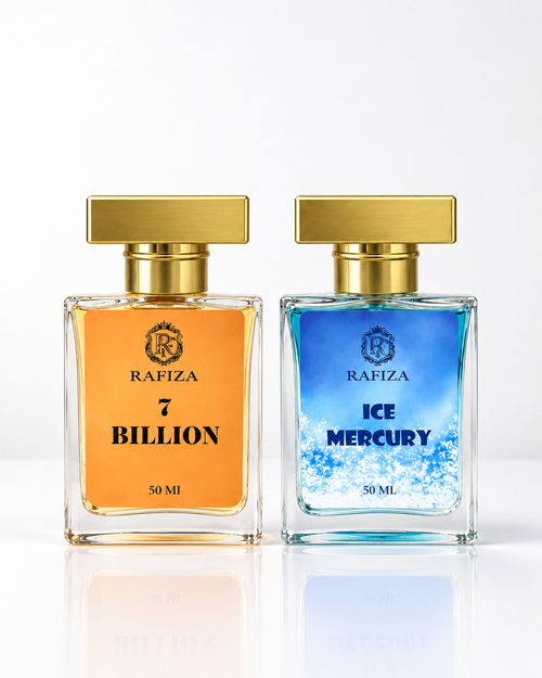 EVERYDAY DUO

RAFIZA 7 Billion + Ice Mercury

2 × 50 ml | Total 100 ml

Two Fragrances. One Everyday Essential.
